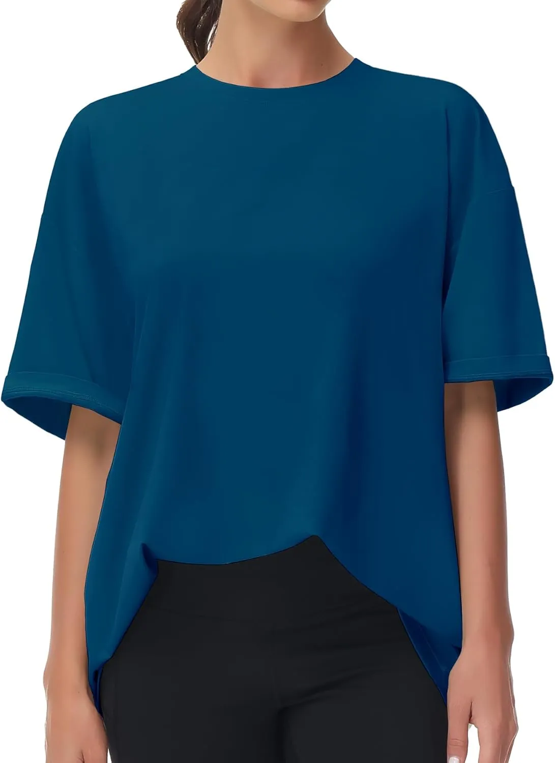 THE GYM PEOPLE Women's Casual Oversized T-Shirts Summer Crewneck Short Sleeve Workout Basic Tee Tops