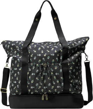 Thirty-One Gifts Deluxe Travel Tote Bag, Multiple-Pocket Tote Bag for Travel and Work, Ditzy Daisy