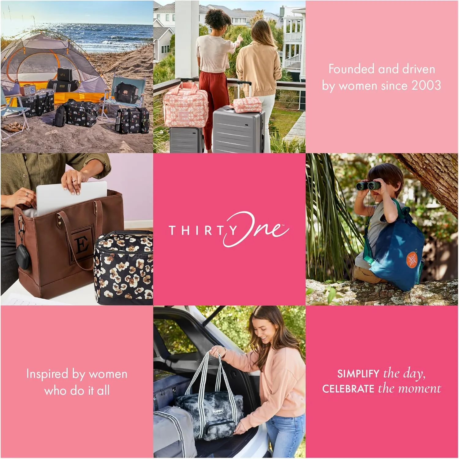 Thirty-One Gifts Deluxe Travel Tote Bag, Multiple-Pocket Tote Bag for Travel and Work, Ditzy Daisy