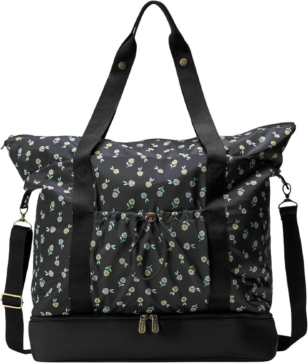 Thirty-One Gifts Deluxe Travel Tote Bag, Multiple-Pocket Tote Bag for Travel and Work, Ditzy Daisy