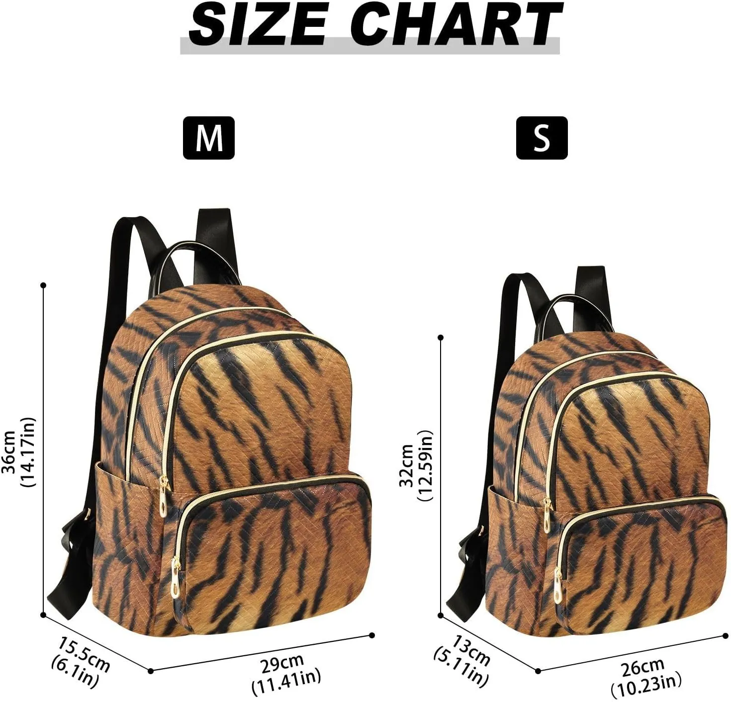Tiger Skin Mini Backpack for Women, Travel Backpack Purse Daypack Shoulder Bag for Ladies