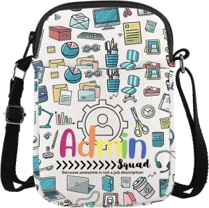TIIMG Admin Squad Gift Administrator Gift Office Worker Gift Admin Job Appreciation Gift Secretary Crossbody Bag