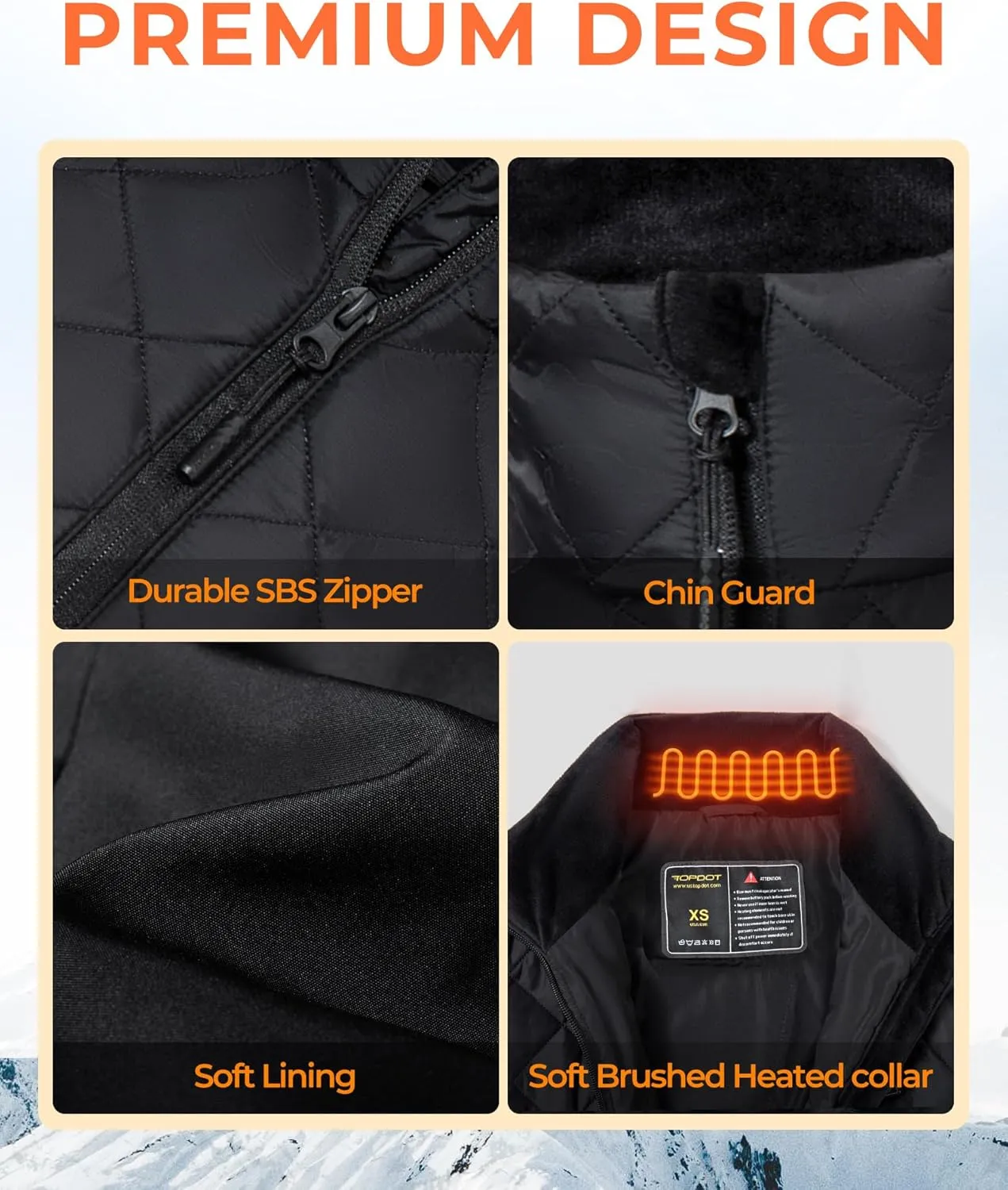 Topdot Heated Vest Women with 16000mAh 7.4V Battery Pack Included, Lights-Out Design 8 Heating Zones Women's Heated Vest
