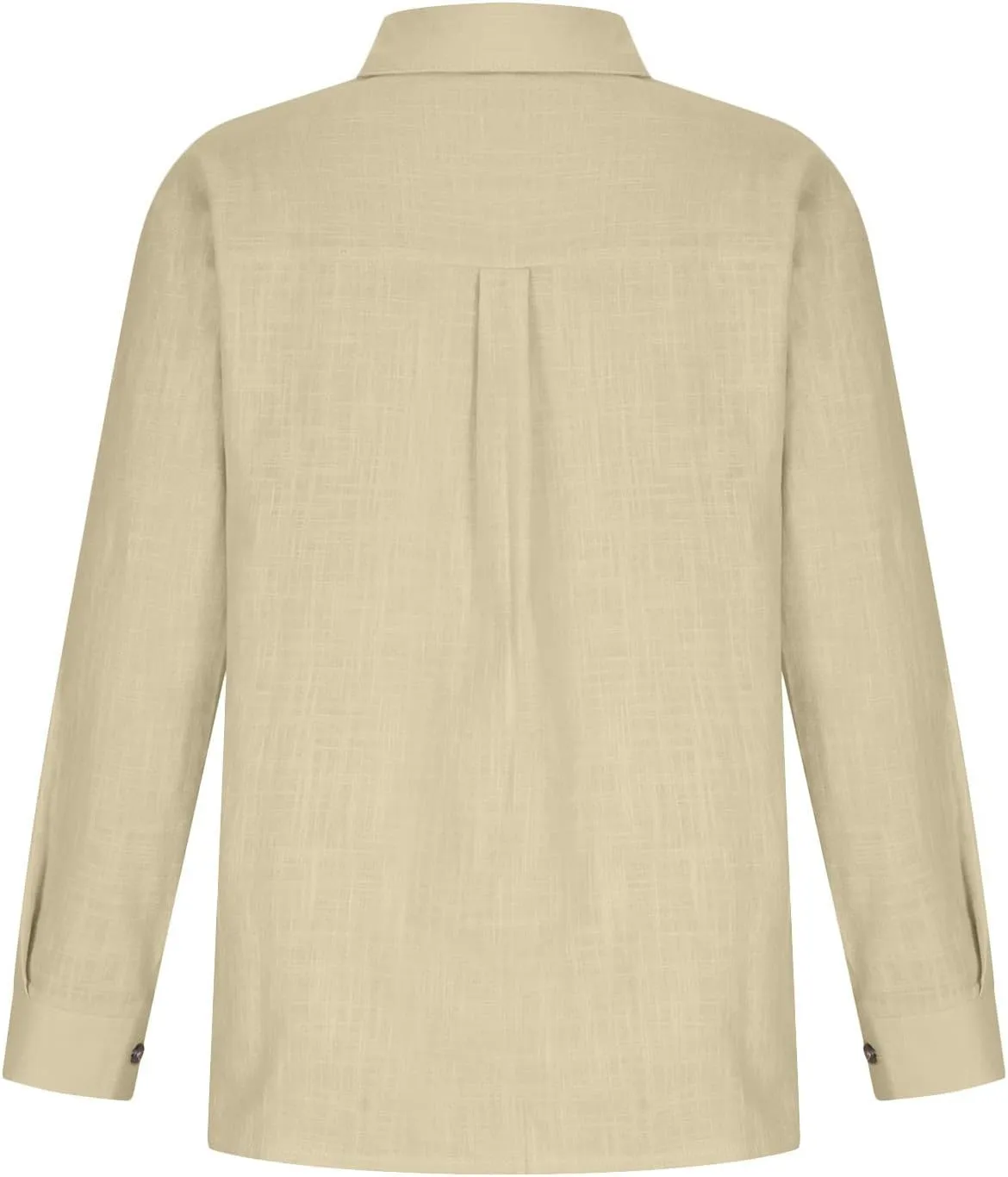 Tops for Women 2024 Cotton Linen Plus Size Long Sleeve Button Down Shirts Work Office Loose Casual Fit Clothes