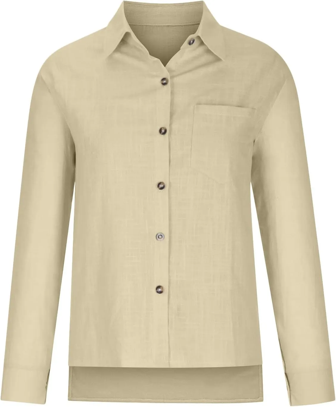 Tops for Women 2024 Cotton Linen Plus Size Long Sleeve Button Down Shirts Work Office Loose Casual Fit Clothes
