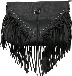 TopTTanBo Studded Fringe Tassel Shoulder Bag HOBO Messenger Bag Women's Leather Crossbody Handbags