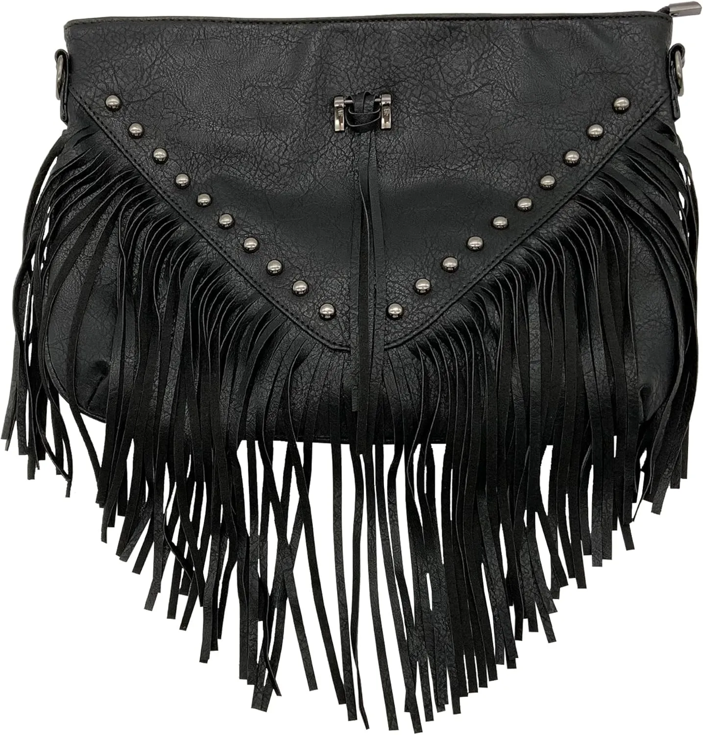 TopTTanBo Studded Fringe Tassel Shoulder Bag HOBO Messenger Bag Women's Leather Crossbody Handbags
