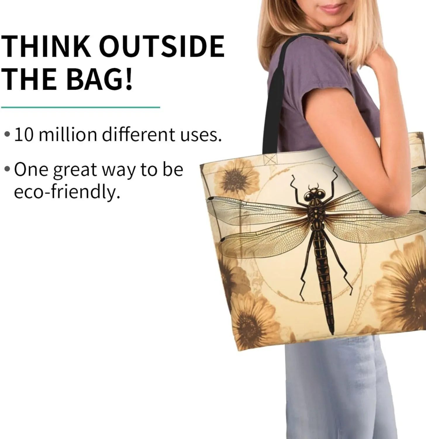 Tote Bag for Women Grocery Bag Reusable Shopping Bag Elephant in the Forest Handbag Foldable Shoulder Bag