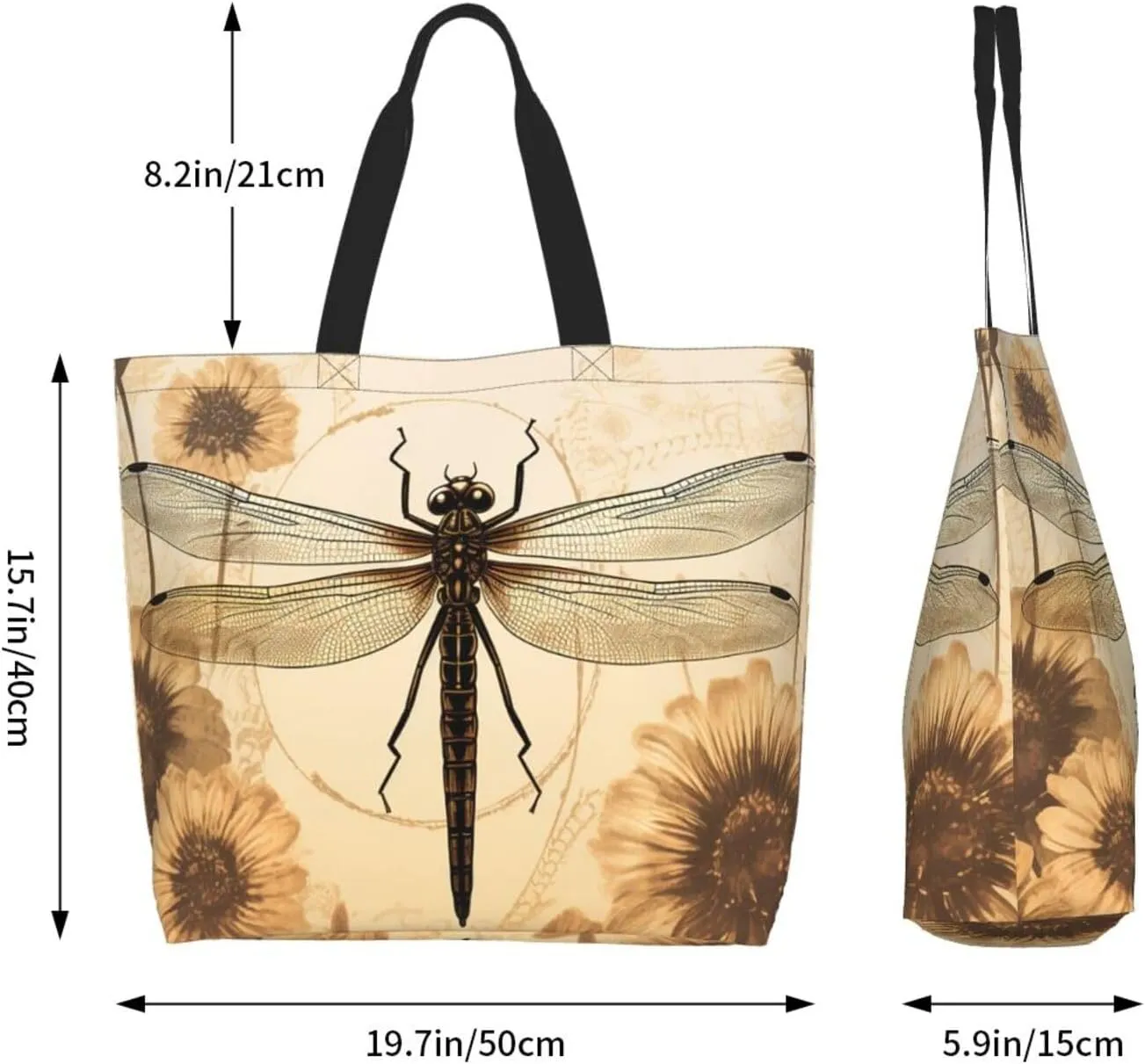 Tote Bag for Women Grocery Bag Reusable Shopping Bag Elephant in the Forest Handbag Foldable Shoulder Bag