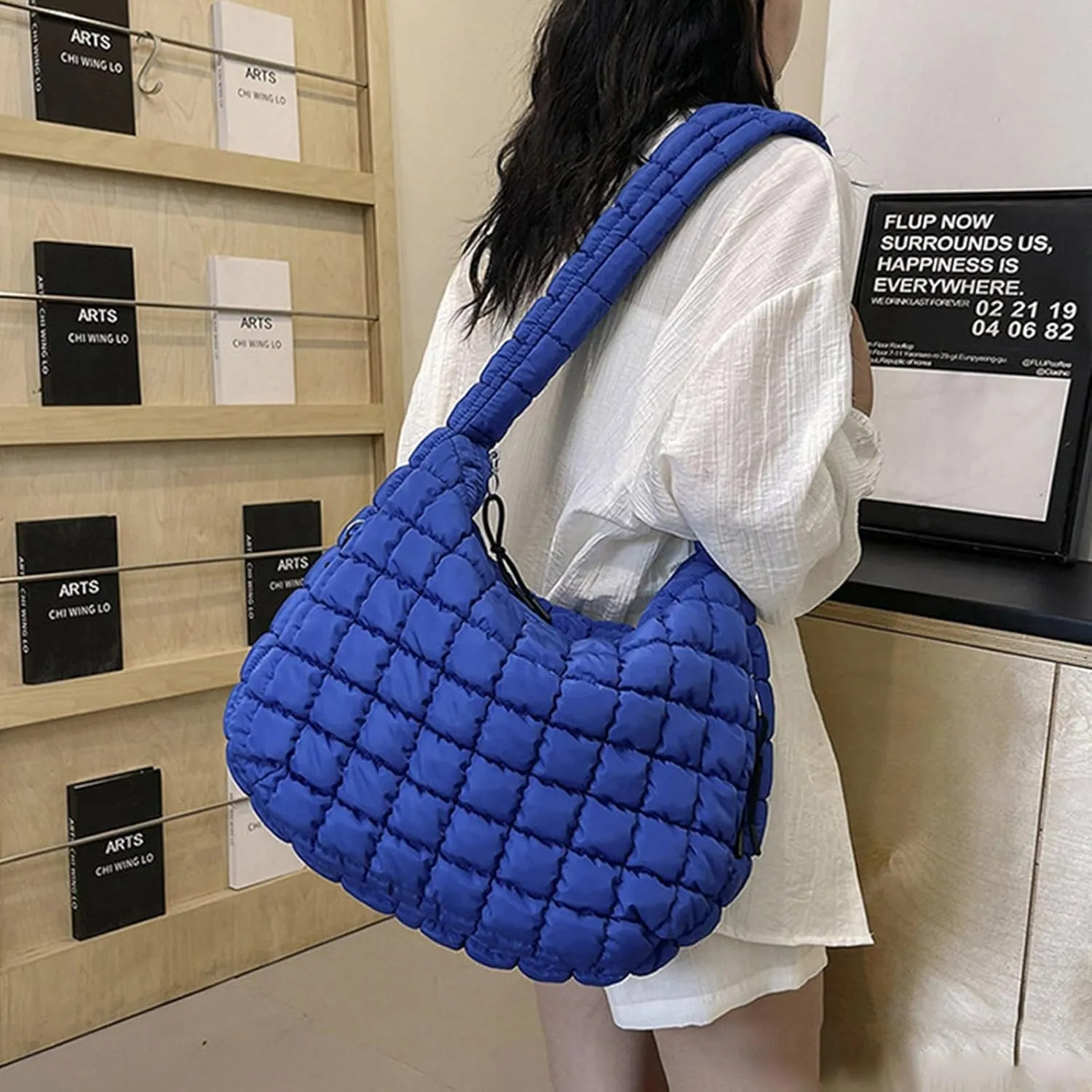 Tote Bag For Women Work Large Quilted Carryall Puffer Shoulder Bag Lightweight Quilted Padding Hobo Bag Quilted Bag