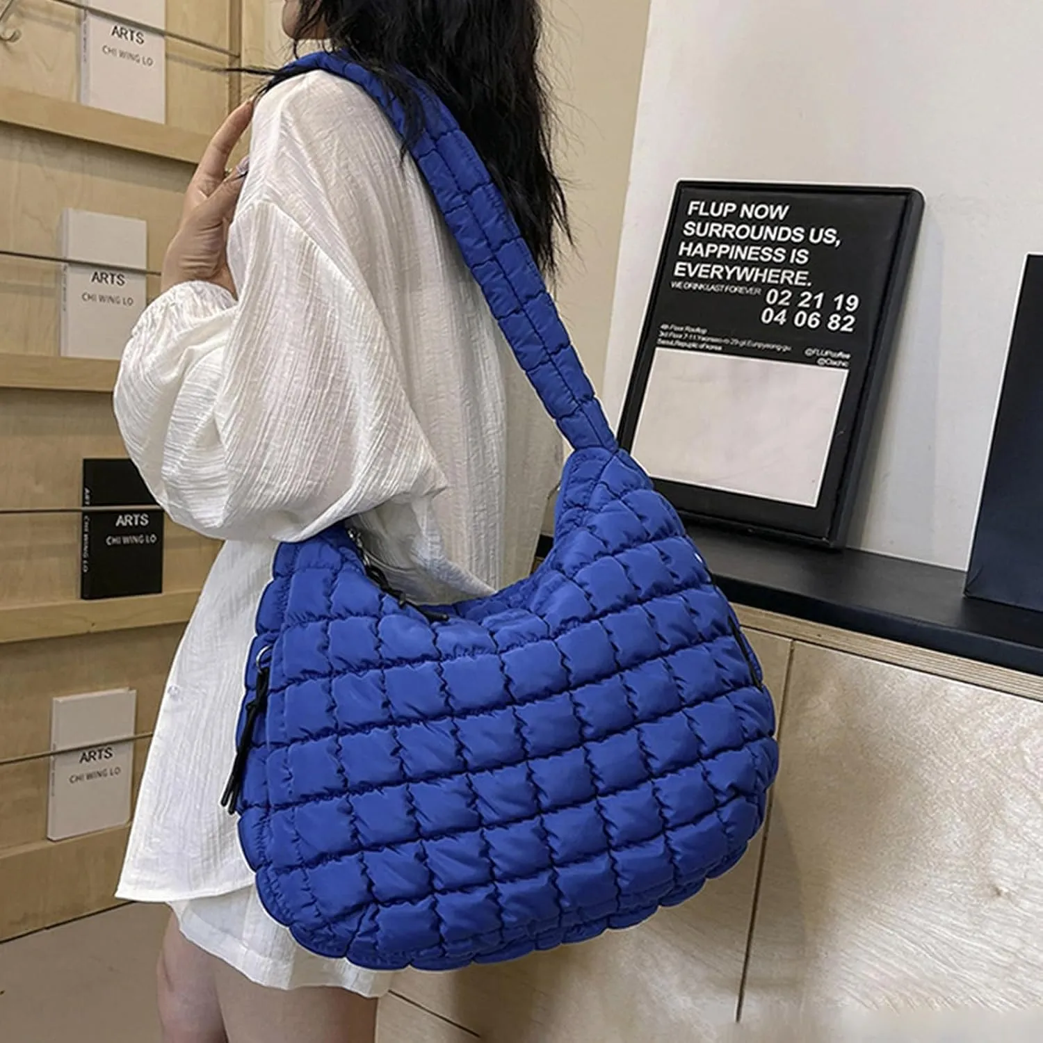 Tote Bag For Women Work Large Quilted Carryall Puffer Shoulder Bag Lightweight Quilted Padding Hobo Bag Quilted Bag