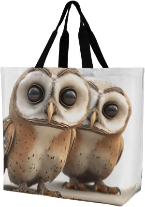 Tote Bag Grocery Bag for Women Shopping Bag Funny Owl Handbags Beach Bag Shoulder Bag for Shopping