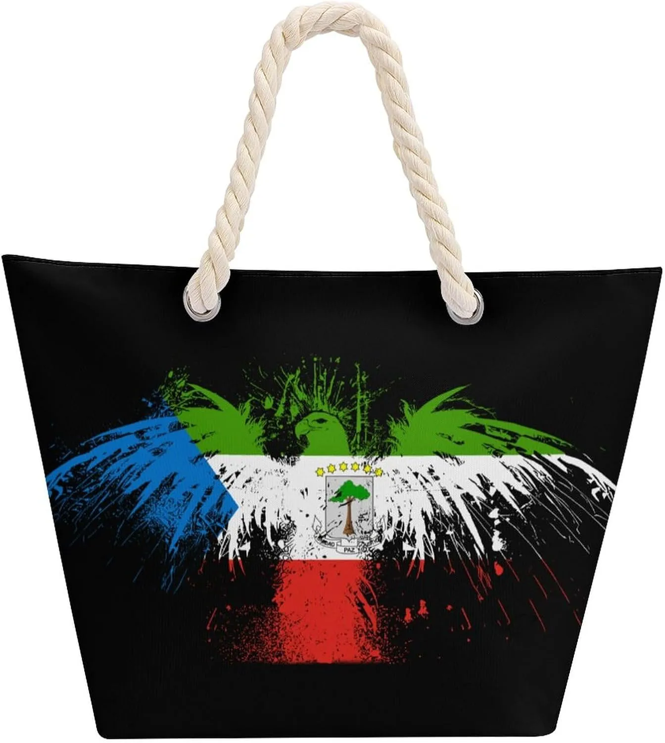 Tote Bag Large Handles Beach Bag with Zipper for Shopping Groceries Travel Outdoors Swim Pool Bag