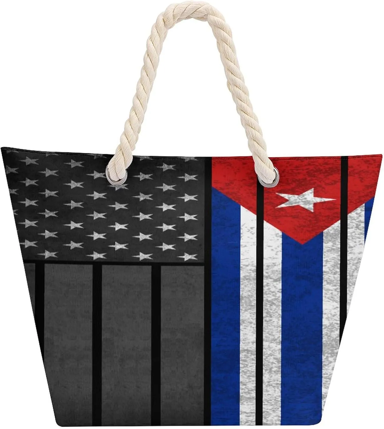 Tote Bag Large Handles Beach Bag with Zipper for Shopping Groceries Travel Outdoors Swim Pool Bag