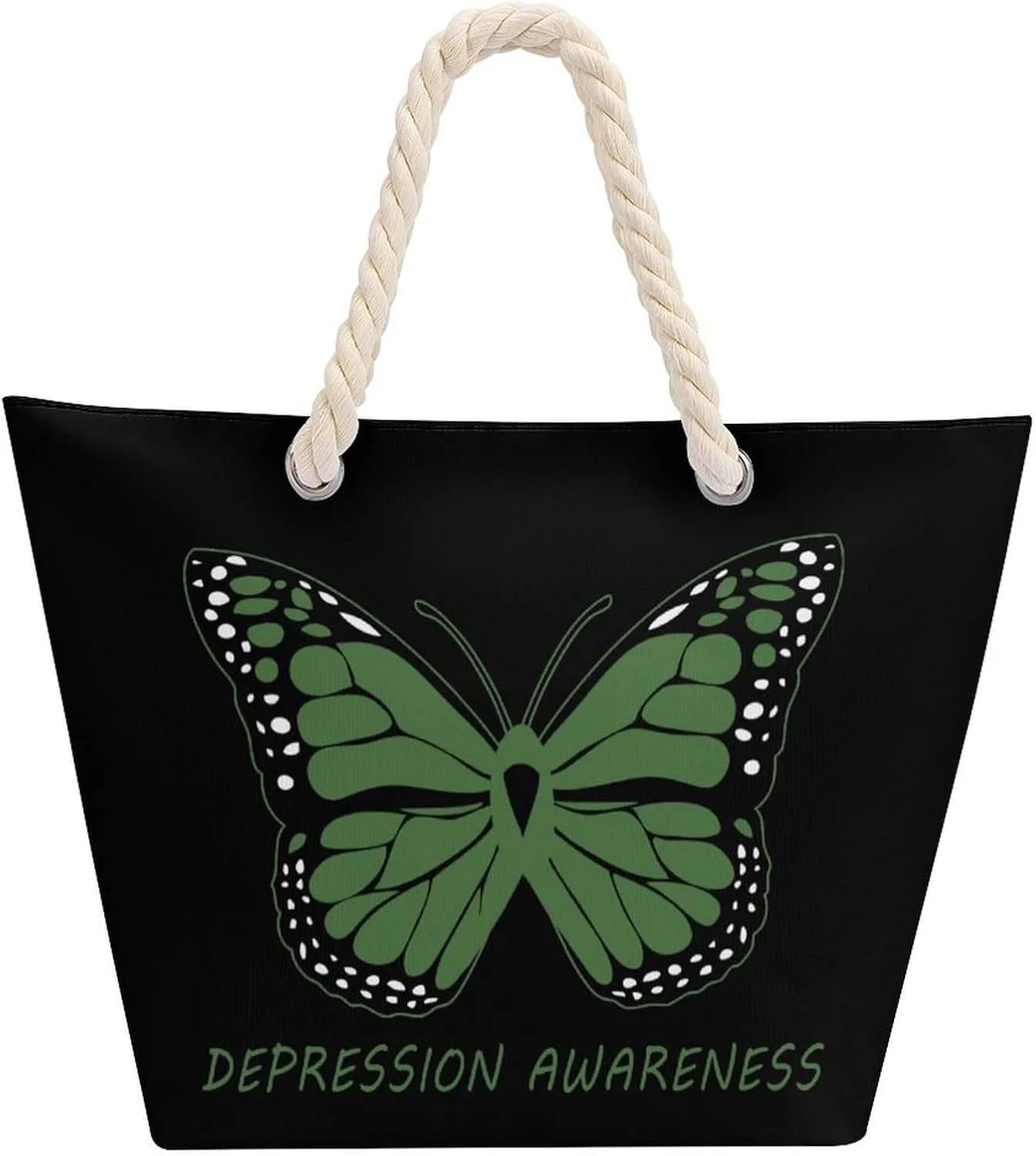 Tote Bag Large Handles Beach Bag with Zipper for Shopping Groceries Travel Outdoors Swim Pool Bag