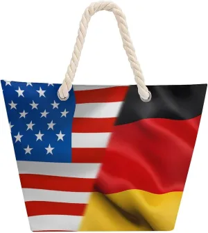 Tote Bag Large Handles Beach Bag with Zipper for Shopping Groceries Travel Outdoors Swim Pool Bag