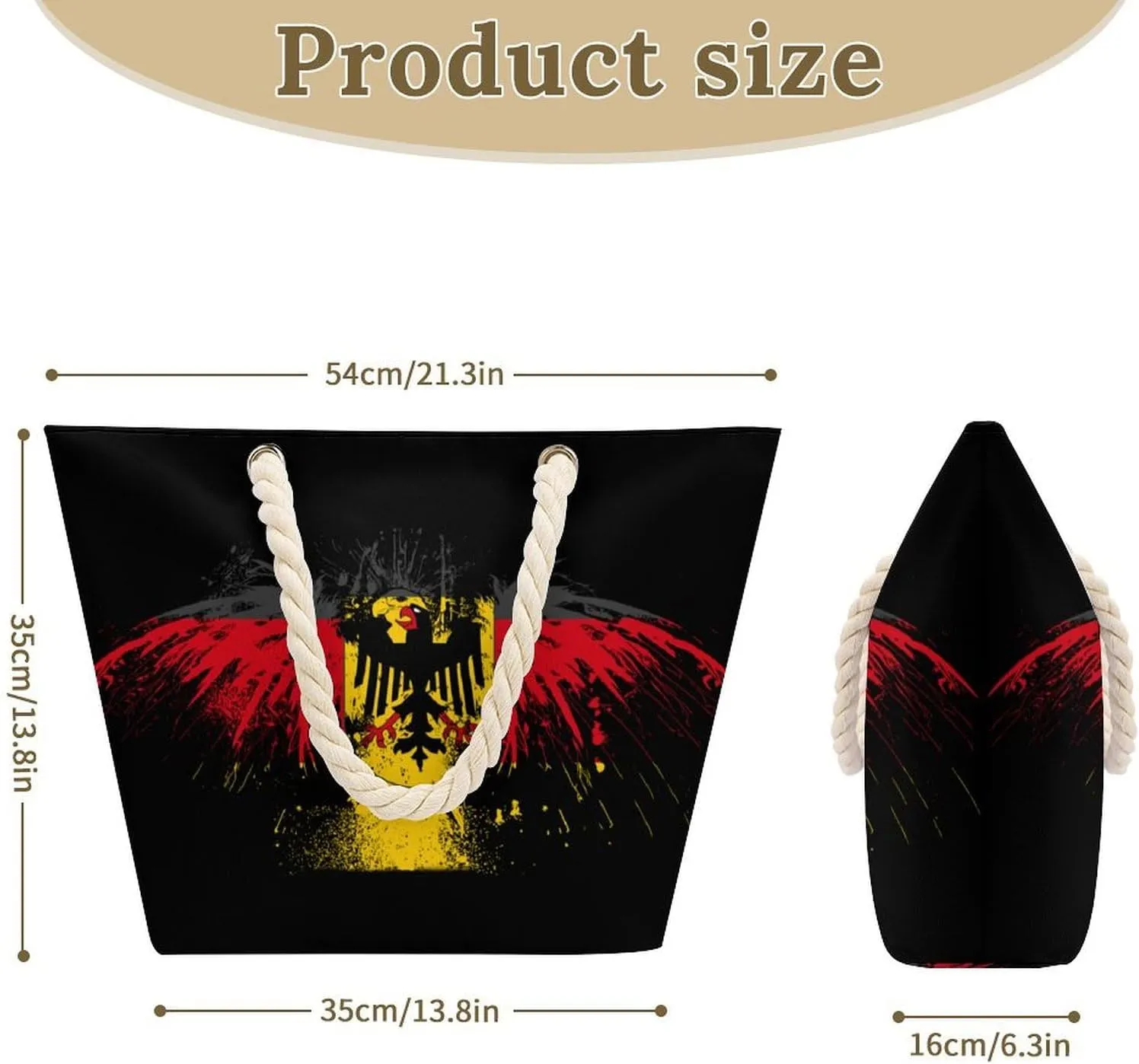 Tote Bag Large Handles Beach Bag with Zipper for Shopping Groceries Travel Outdoors Swim Pool Bag