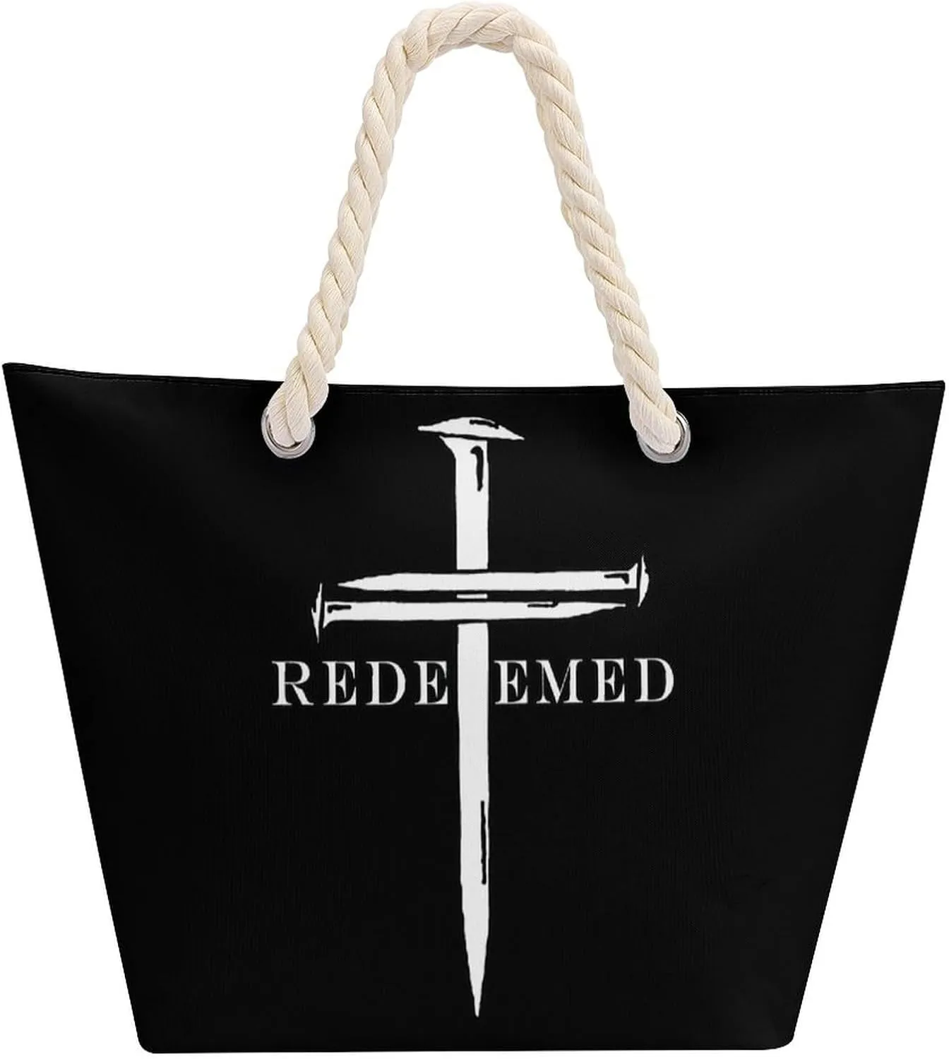 Tote Bag Large Handles Beach Bag with Zipper for Shopping Groceries Travel Outdoors Swim Pool Bag