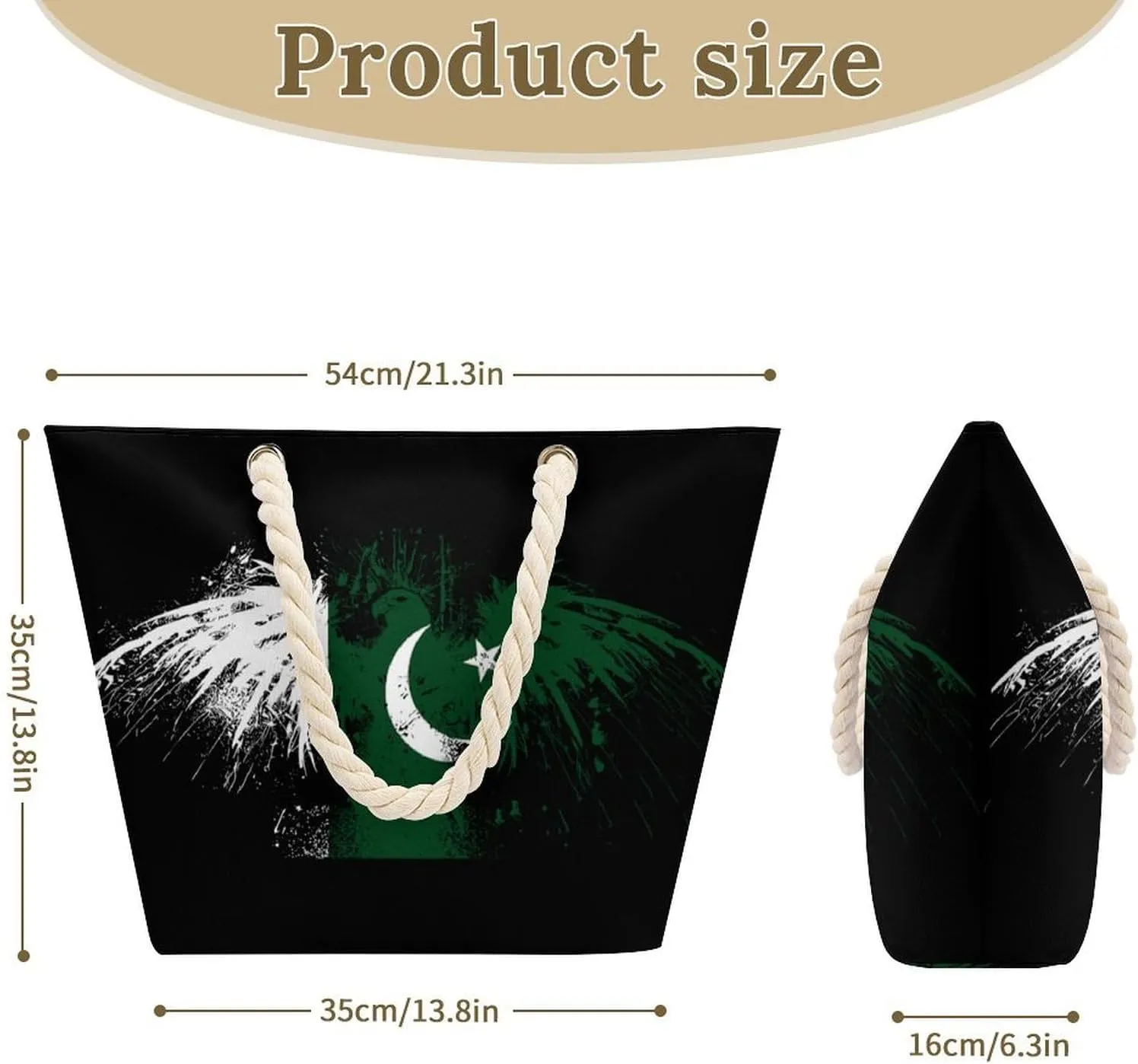 Tote Bag Large Handles Beach Bag with Zipper for Shopping Groceries Travel Outdoors Swim Pool Bag