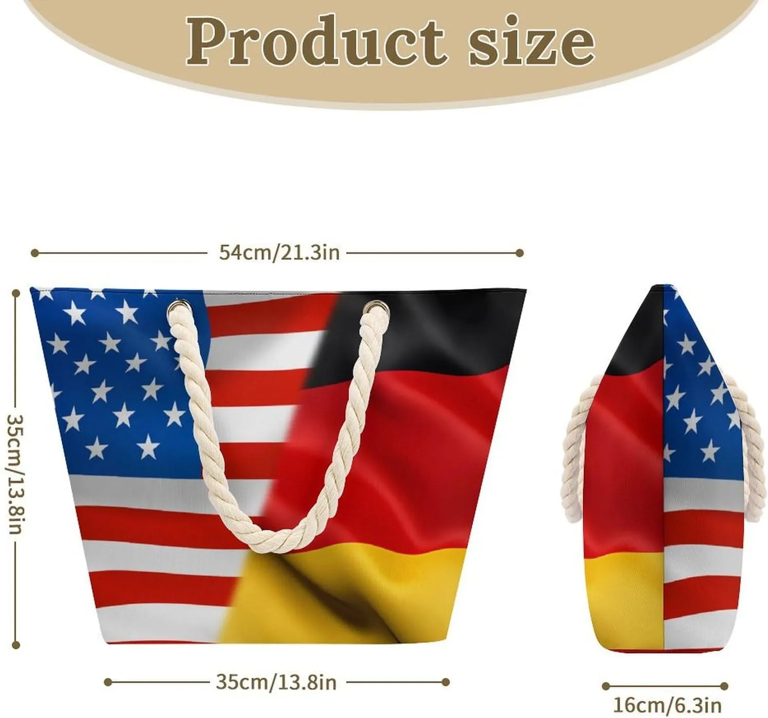 Tote Bag Large Handles Beach Bag with Zipper for Shopping Groceries Travel Outdoors Swim Pool Bag