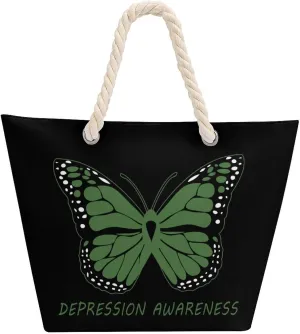 Tote Bag Large Handles Beach Bag with Zipper for Shopping Groceries Travel Outdoors Swim Pool Bag