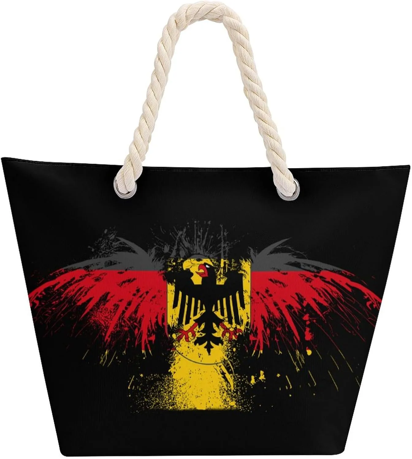 Tote Bag Large Handles Beach Bag with Zipper for Shopping Groceries Travel Outdoors Swim Pool Bag