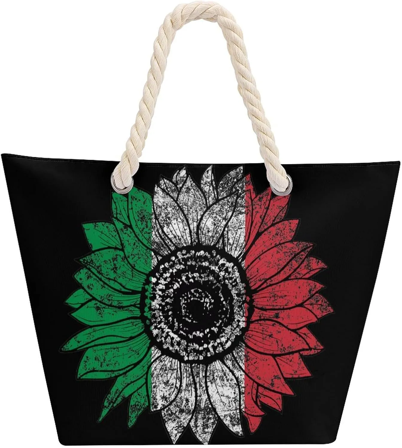 Tote Bag Large Handles Beach Bag with Zipper for Shopping Groceries Travel Outdoors Swim Pool Bag