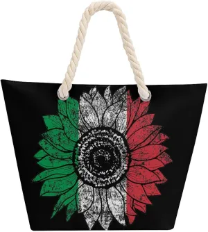 Tote Bag Large Handles Beach Bag with Zipper for Shopping Groceries Travel Outdoors Swim Pool Bag