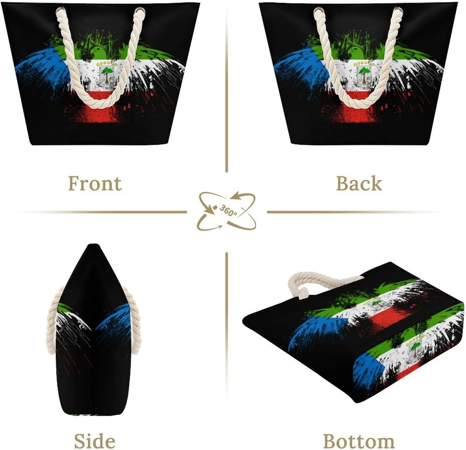 Tote Bag Large Handles Beach Bag with Zipper for Shopping Groceries Travel Outdoors Swim Pool Bag
