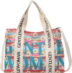 Tote Bag Medium Crossbody Handbag Cute Canvas Stylish Fashion Shoulder Purse with Top Handle for Women Girls