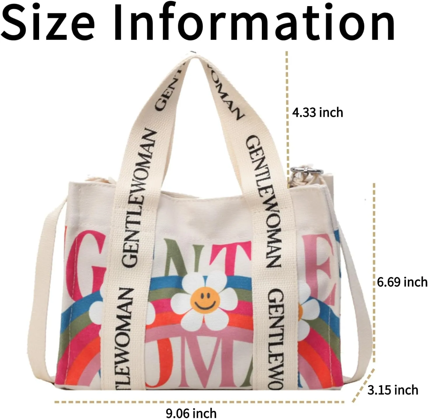 Tote Bag Medium Crossbody Handbag Cute Canvas Stylish Fashion Shoulder Purse with Top Handle for Women Girls