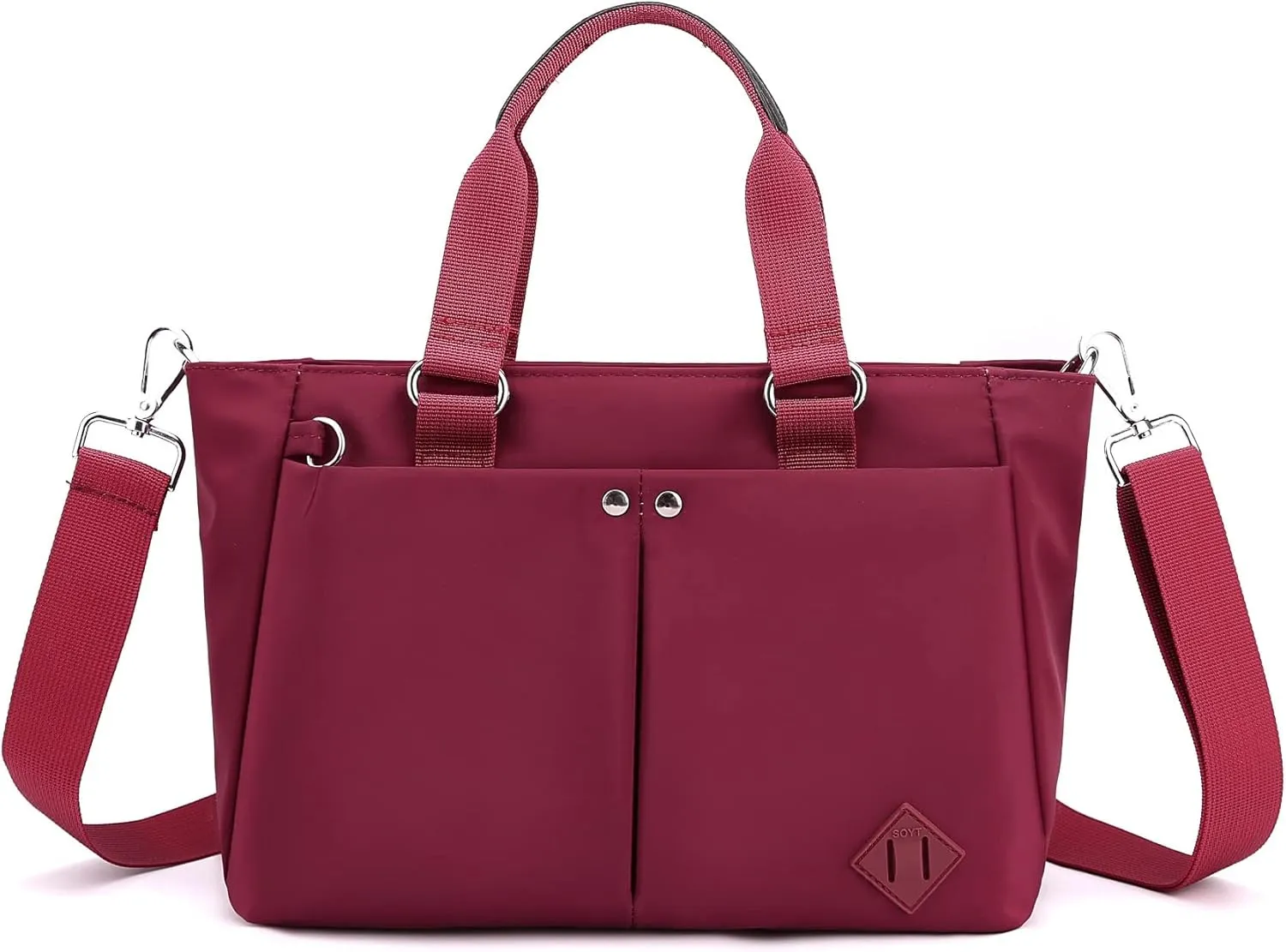 Tote Bag Women Nylon Handbag Zipper Closure Shoulder Bag Crossbody or Handle Bag for Work