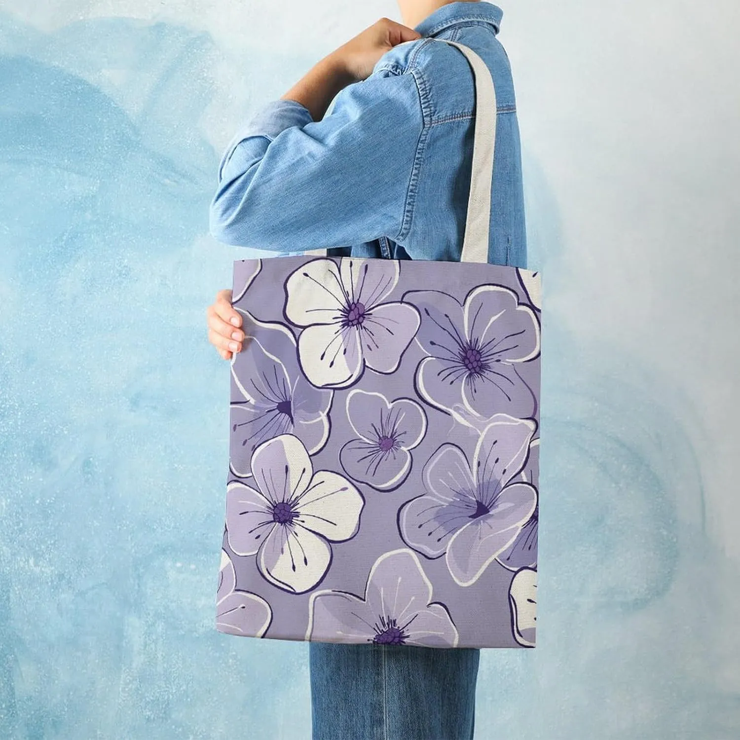 Tote Bags for Women Canvas Handbag Neon Heart Pattern Grocery Bags Shoulder Bag Casual Bag