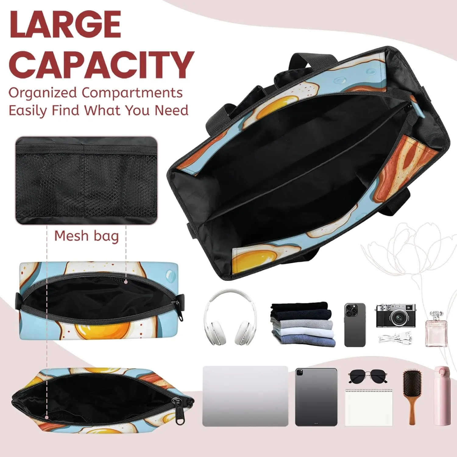 Tote Satchel Bag Set 3PCS for Women,Travel Shoulder Bag Handbag and Wallet Daily Use02