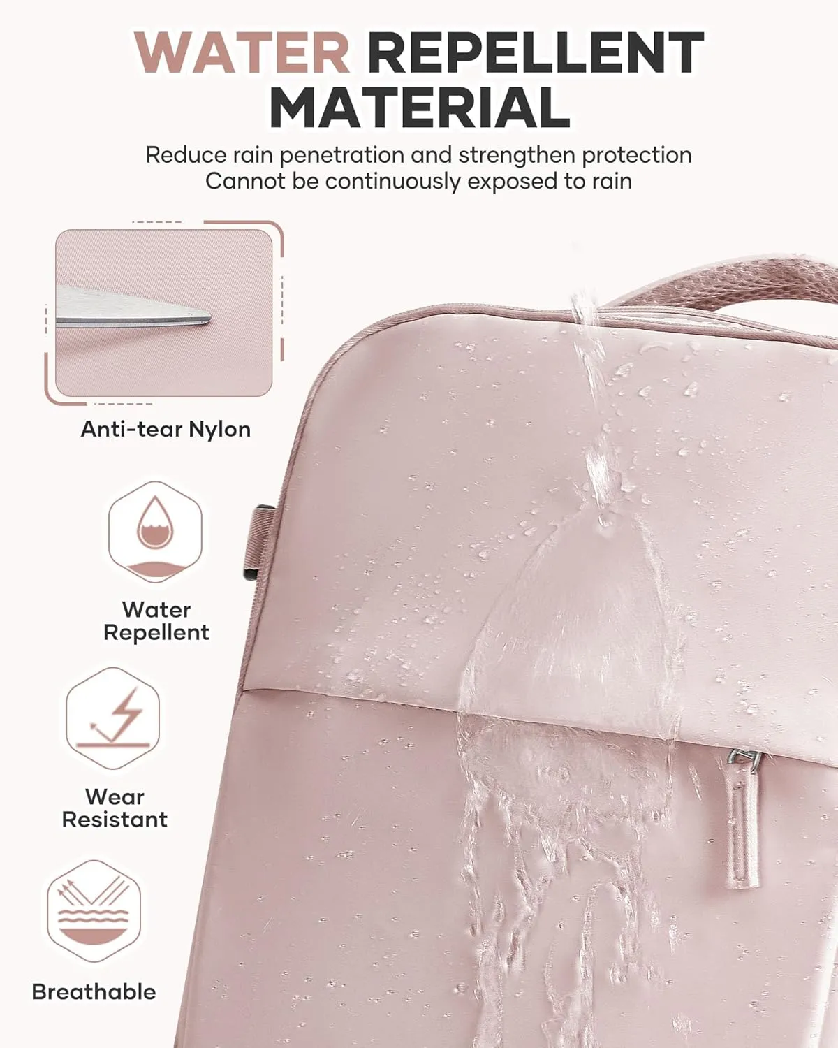 Travel Airback Backpack with Vacuum Compression, Waterproof Travel Backpacks with Air Pump, Large 18×14×8 inch Personal Item Bag United Airlines Approved, Vacuum Seal Backpack, Lotus Pink