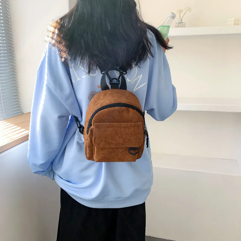 Trendy Super Popular Cute Commuter Corduroy Backpacks