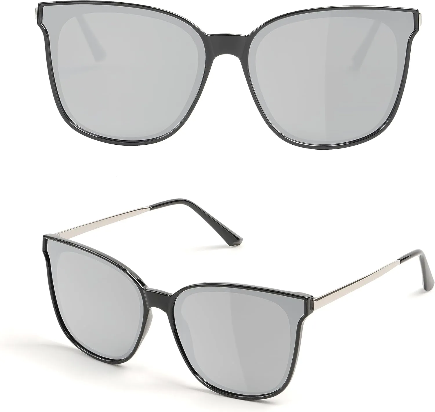 Trendy TAC Polarized Square Sunglasses for Women Men, Oversized Lightweight TR90 Frame UV400 Protection