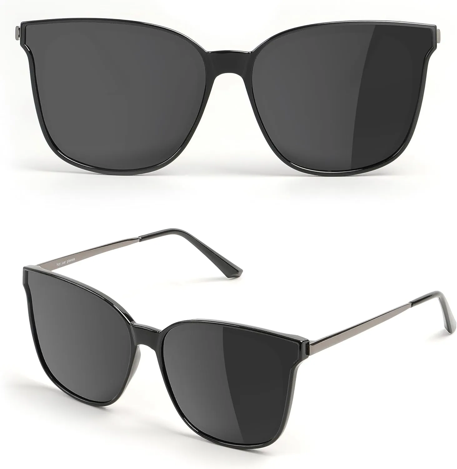 Trendy TAC Polarized Square Sunglasses for Women Men, Oversized Lightweight TR90 Frame UV400 Protection