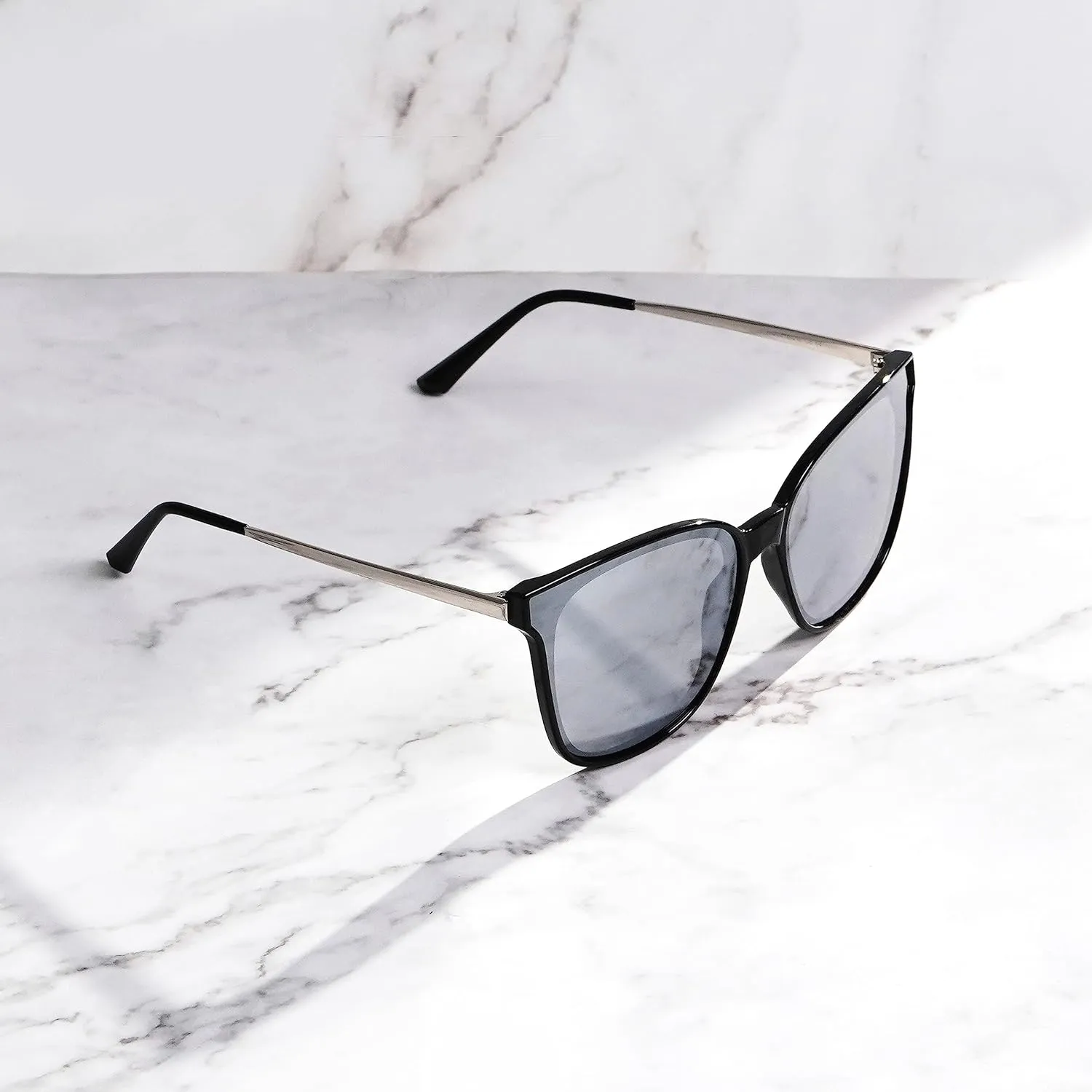 Trendy TAC Polarized Square Sunglasses for Women Men, Oversized Lightweight TR90 Frame UV400 Protection