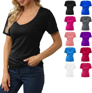 Trendy Tshirts for Women Lined Going Out Crop Tops 2025 Spring Summer Workout Clothes Beach Fashion