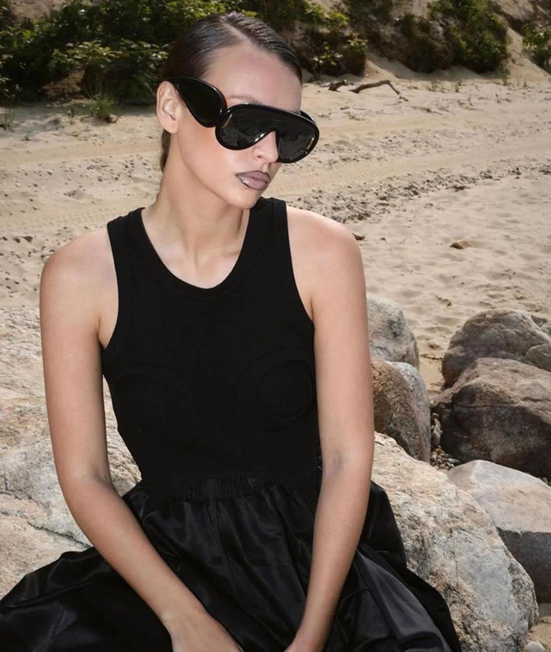 Trendy Wave Mask Sunglasses for Women Men Oversized Shield Sun Glasses Fashion Designer Style