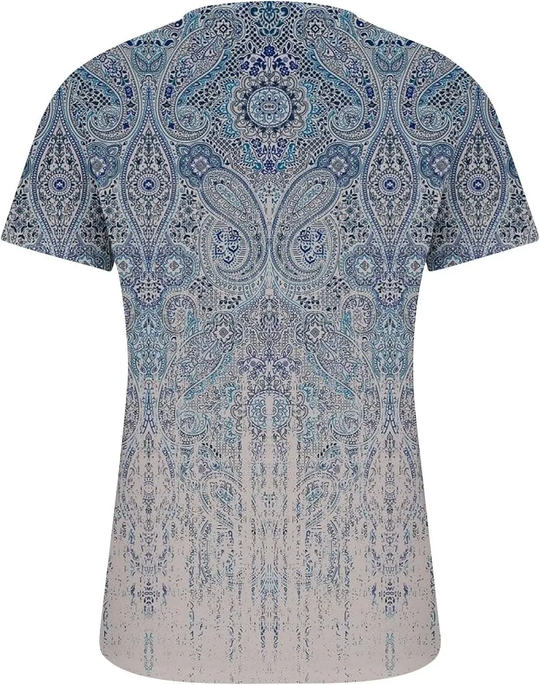 Tunic Tops for Women Trendy Summer Casual Short Sleeve Half Button Floral Blouses Hide Belly Loose Fitting Shirts