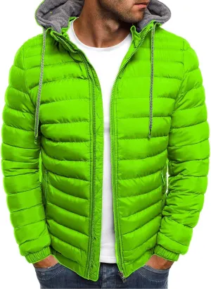 Uillui Lightweight Hooded Puffer Jacket Men's Packable Outdoor Water-Resistant Snow Ski Jacket Winter Warm Quilted Down Coat
