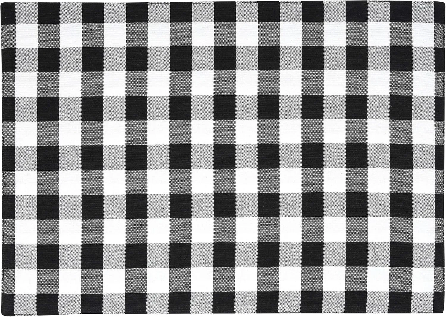 Urban VillaPlacemats for DiningTable 100% CottonPlacemats 14''x20''Over Sized Tablemats Set of 6 Placemats Black/White BuffaloCheckTablemats for Family DinnersWedding PartiesPlacemats