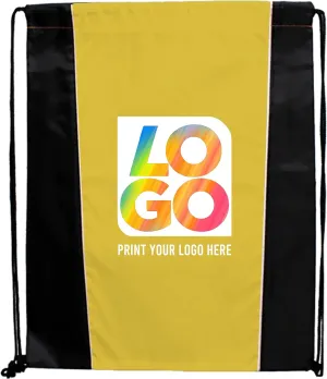 USMG Custom Two Tone Drawstring Tote Bags - Multicolor Imprint for Marketing & Events