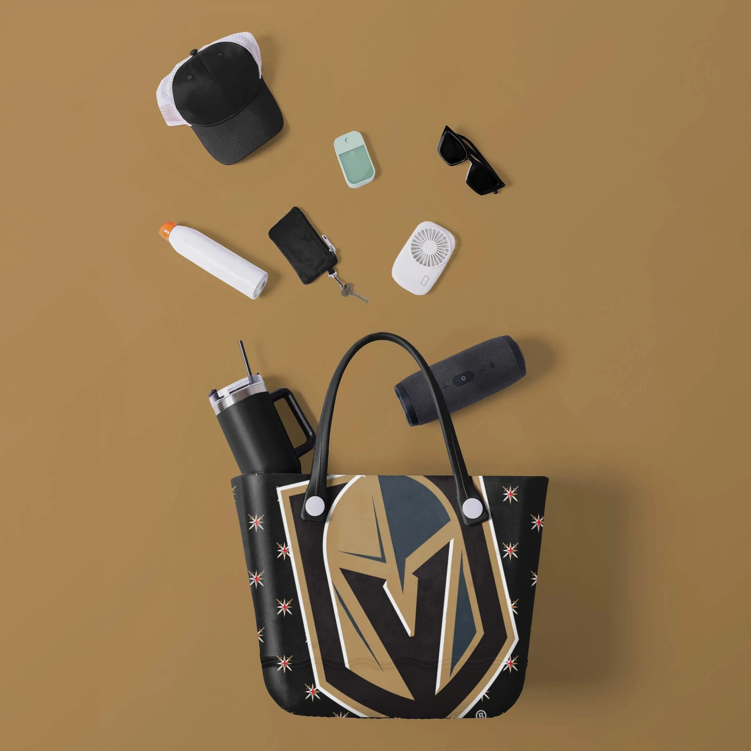Vegas Golden Knights Big Logo Mini Print Tailgate Tote Bag