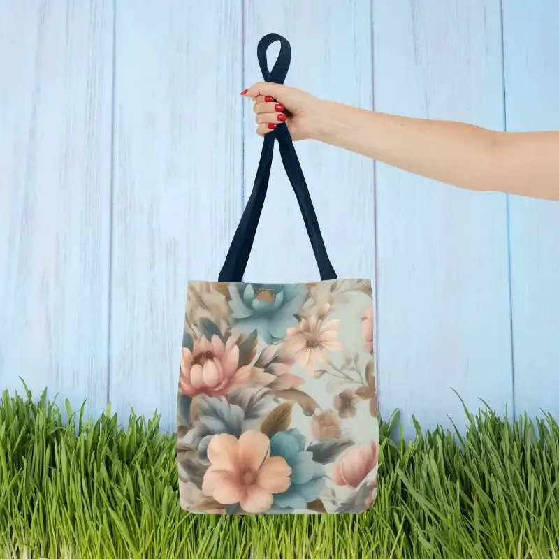 Vintage Flowers Pattern Tote Bag for Everyday Style