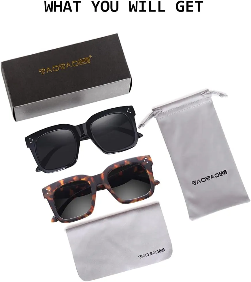 Vintage Women Oversized Sunglasses Designer Luxury Square Sun Glasses UV400 Protection Flat Lens