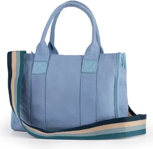 Viva Terry Canvas Tote Bag for Women Casual Crossbody Tote Bag Purse for School and Work with Zipper