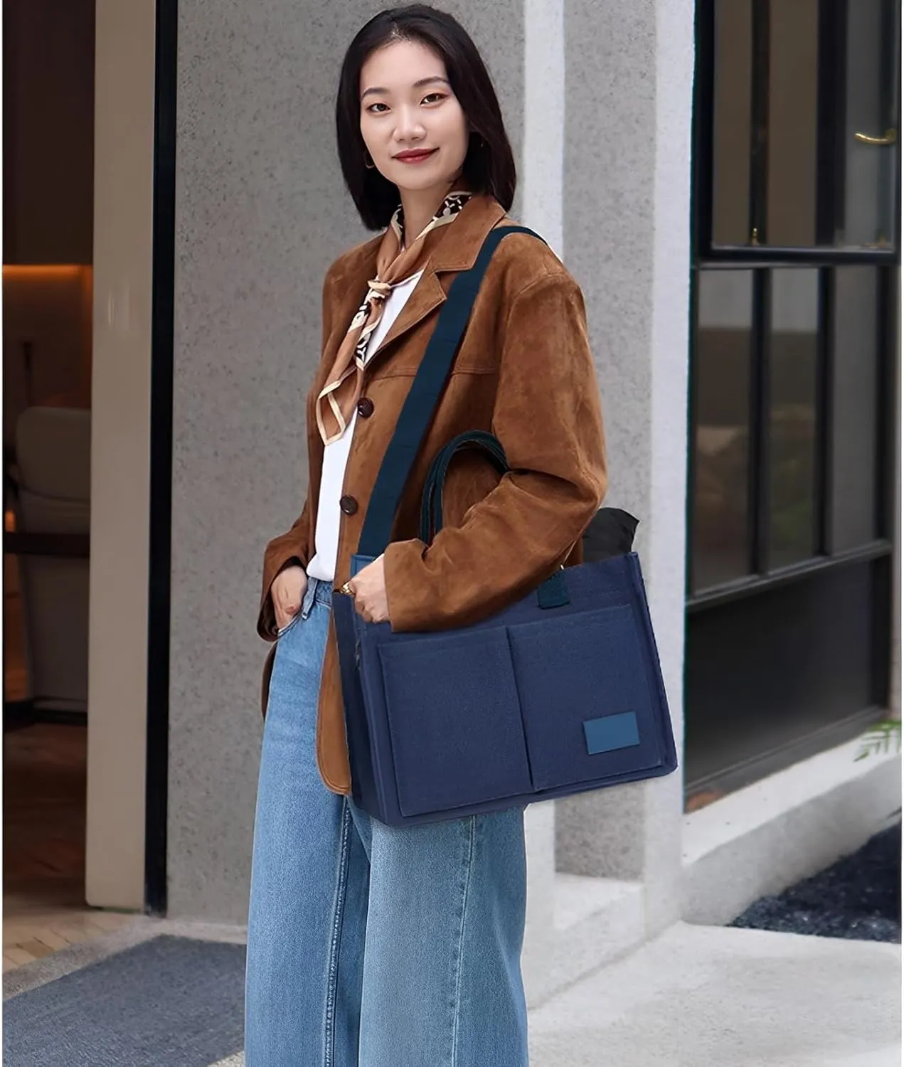 VODIU Canvas Tote Bag for Women,Laptop Bag Work Tote Bag Women Crossbody Purse Handbag Shoulder Travel Messenger Gym Tote